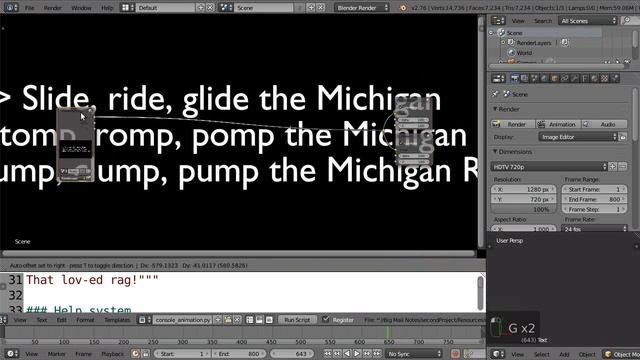 Console Text Emulation (script), Blender 2.76 Tutorial смотреть онлайн