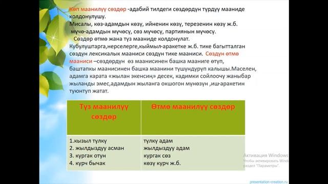Лексика,лексикология жана семасиология|8-класс смотреть онлайн