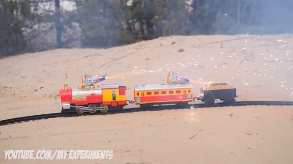 Experiment: Toy Train vs Fireworks