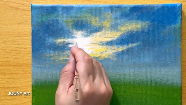 How to Draw the Morning Sun / Acrylic Painting Tutorial смотреть онлайн