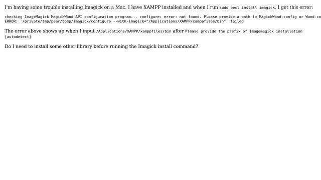 How to install Imagick on Mac OS with XAMPP? смотреть онлайн