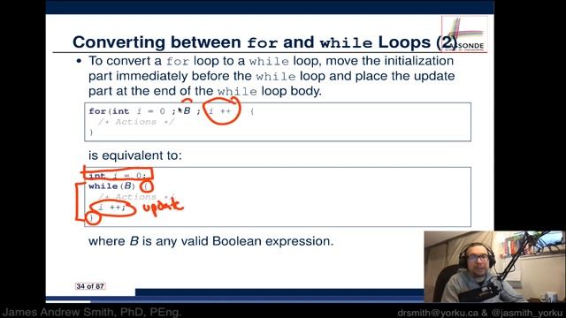 Class: Converting between While and For loops in Java смотреть онлайн