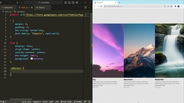 How To Make Card Slider Using HTML CSS & JavaScript | SwiperJs
