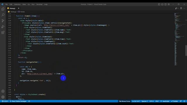 Developing Mobile Application Using React Native | Chat App | Video 2 | Home and Chat | смотреть онлайн
