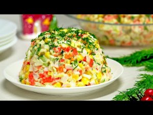 Популярные САЛАТЫ С КРАБОВЫМИ ПАЛОЧКАМИ.