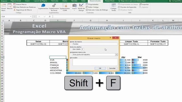Excel Macro - Utilizando Teclas de Atalho para acionar macros смотреть онлайн