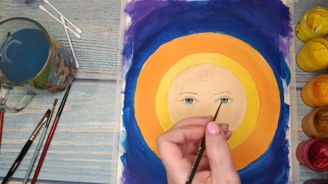 Солнышко Декоративное рисование гуашью смотреть онлайн