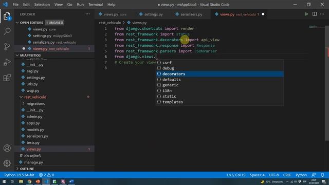 Creación de Servicio DRF en Django смотреть онлайн