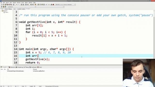 How to return an array from a function