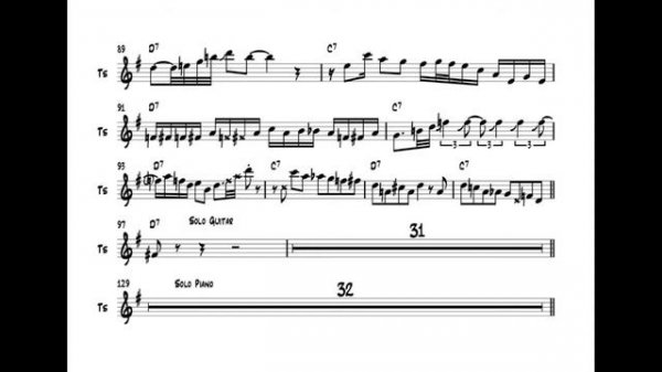 Scott Hamilton plays :Sittin' In The Sandtrap ( solo transcription)