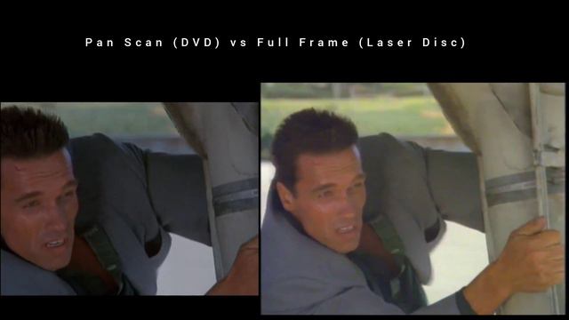 Commando (1985) DVD (Pan Scan) Vs Laserdisc (Full Frame) John Jump Off Airplane Scene
