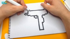 УЗИ из Block Strike и CS:GO автомат !РИСУНКИ ПО КЛЕТОЧКАМ ! НАРИСОВАТЬ PIXEL ART UZI Block Strike