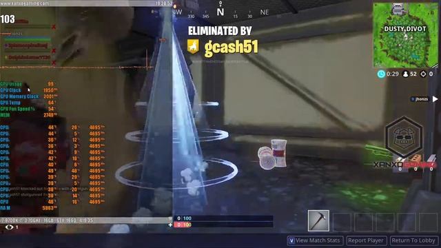 GTX 1660 Fortnite 1080p 1440p Ultra Gameplay + FPS смотреть онлайн
