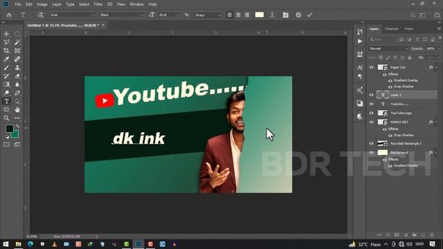 [हिंदी] केसे बनाये Manoj Day Youtuber जेसा Thumbnail II PC Photoshop Tutorial Trick II BDR TECH смотреть онлайн