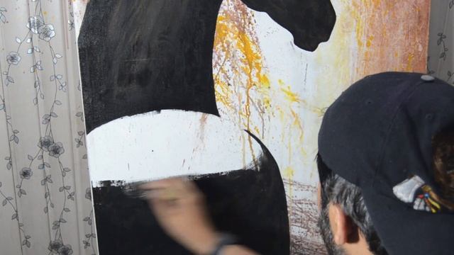 Black Stallion / Horse Acrylic Painting on Canvas / Step By Step Abstract Painting Tutorial смотреть онлайн