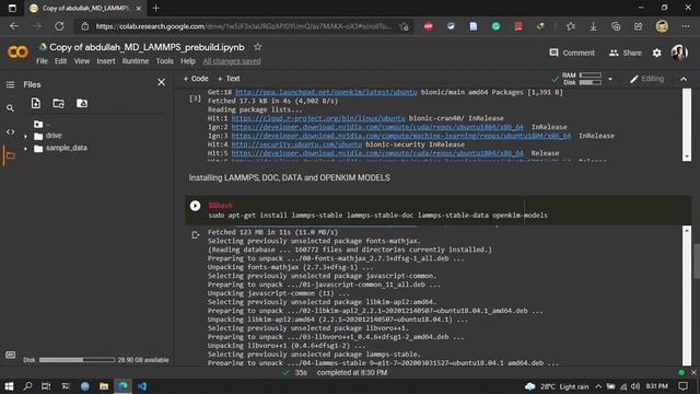 Running LAMMPS on cloud using gpu and mpi | Google Colaboratory (Free) смотреть онлайн