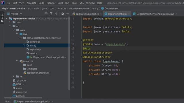 Clase Departament y anotaciones JPA - Microservicios con Spring Boot usando RestTemplate(Tutorial 3 смотреть онлайн