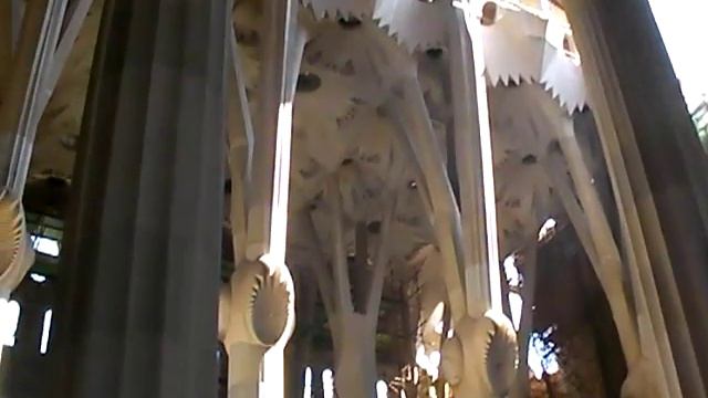 Gaudi architecture Sagrada Familia interior Barcelona Spain смотреть онлайн