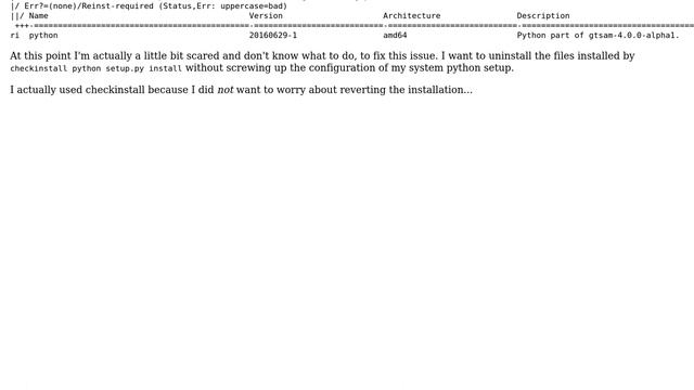 Installed library using checkinstall which created a package named "python" and causes... смотреть онлайн
