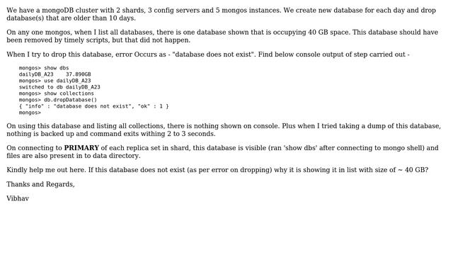 Databases: Not able to access a database on shard mongodb cluster смотреть онлайн