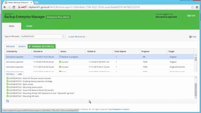 Linux FLR- Restore Operator perspective смотреть онлайн