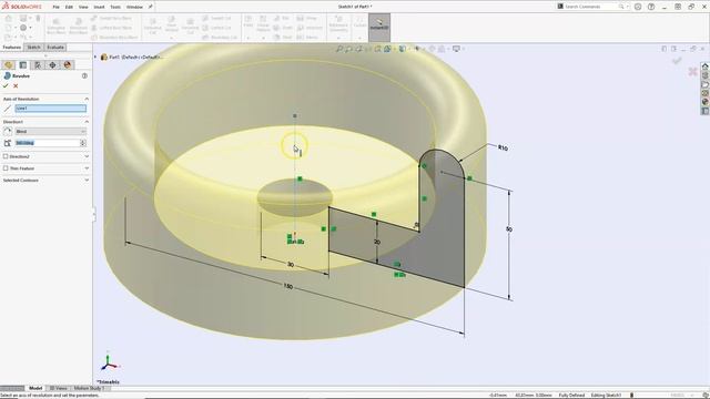 SolidWorks Sketch Diameters for Revolves смотреть онлайн