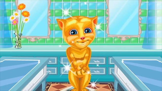 Джинджер и Модная Стрижка. Говорящий котик Джинджер стал лысый. Apps For Kids Talking Ging