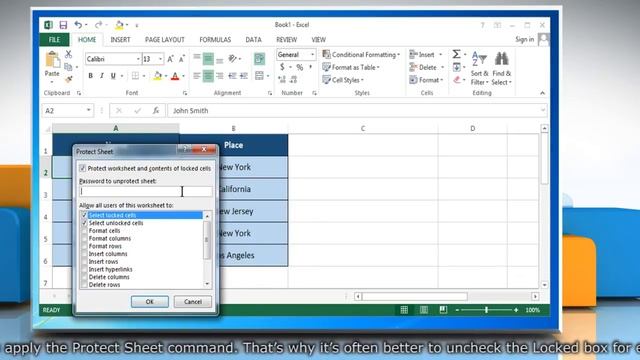 How to lock cells in Excel 2013 : Excel Tutorial смотреть онлайн