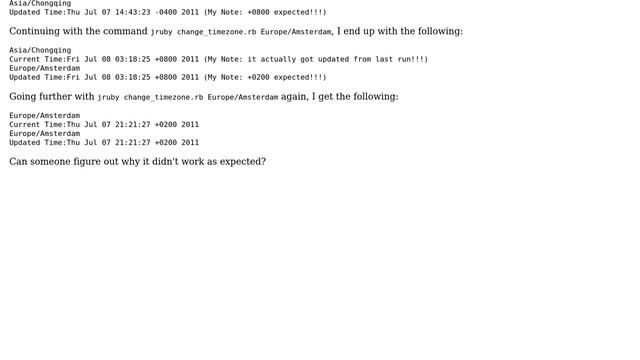 Debugging Java program for changing timezone configuration file on Ubuntu смотреть онлайн