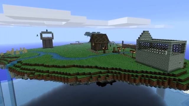 Minecraft Timelapse - Floating Island and Village смотреть онлайн