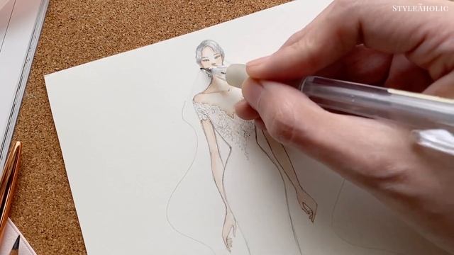 How to Illustrate a Wedding Veil for Fashion Illustrations смотреть онлайн