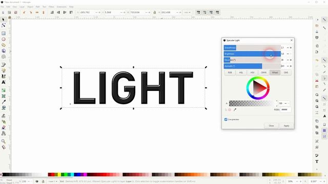 How to create a 3D Lighting effect for text in Inkscape смотреть онлайн