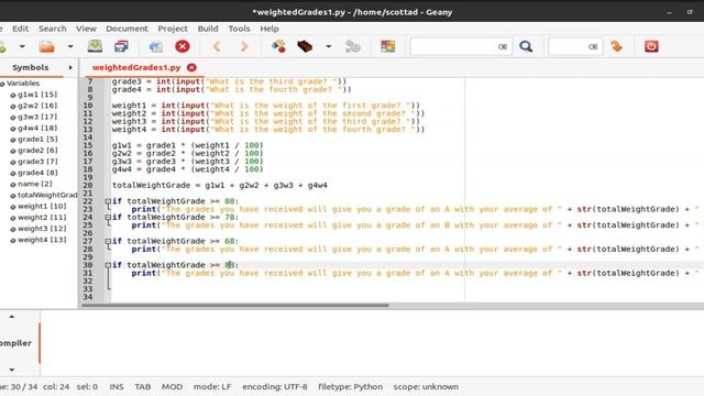 Python: Python Weighted Grades Program смотреть онлайн
