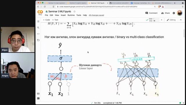 Семинар 3 | Шугаман регресс, логистик регресс, софтмакс ангилал, Pytorch | Deep Learning UB 2021 смотреть онлайн