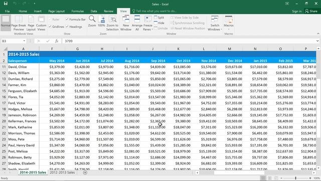 Excel: Freeze Panes and View Options смотреть онлайн