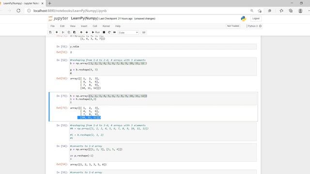 Shape & reshaping-NumPy смотреть онлайн