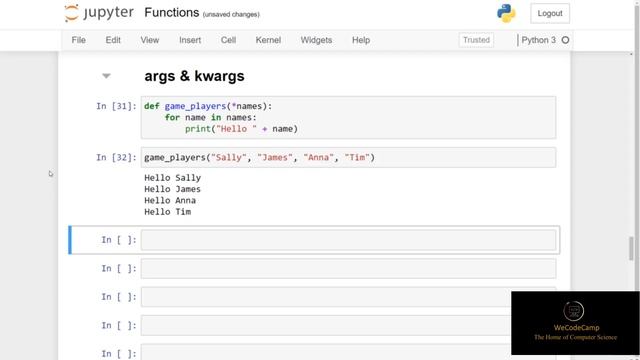 Python Lamba,args and kwargs смотреть онлайн