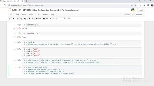 5 min Task 4 - Issubsequence #Python #programming #automation #codingforkids #coding смотреть онлайн