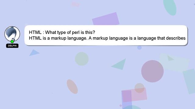 HTML : What type of perl is this? смотреть онлайн