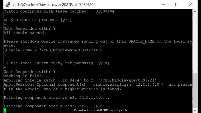 Steps to install Jan 2021 PSU on standalone OHS installation : Linux смотреть онлайн