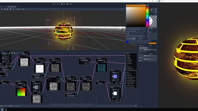 Godot engine Visual Shader Texture Glow HDR смотреть онлайн