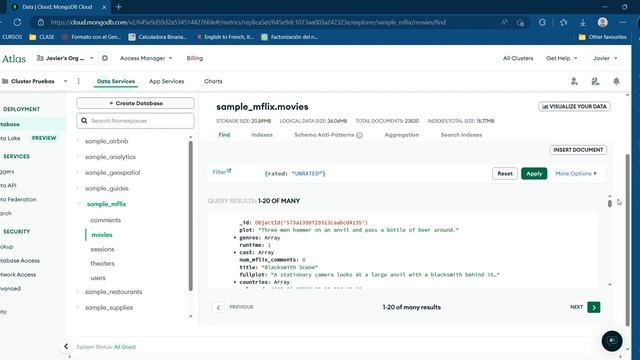 Cluster, consultas, monitoring Mongo DB Atlas смотреть онлайн