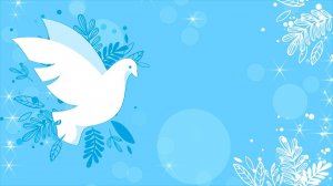Голубой фон для надписи - пасха, голубь, блестки, боке, веточки. Видеофон заставка Бесплатные футажи