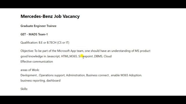 Mercedes-Benz Job Vacancy | Graduate Engineer Trainee | B.E, B.Tech – Mech , Auto , CSE ,IT – Apply смотреть онлайн