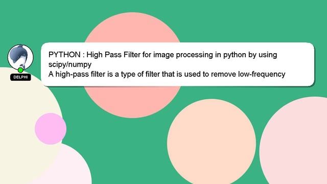 PYTHON : High Pass Filter for image processing in python by using scipy/numpy смотреть онлайн