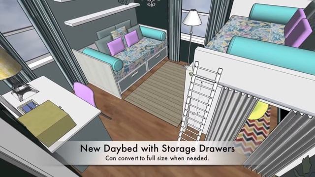 Blue and Green Vintage Rose Themed Bedroom for Two Sisters смотреть онлайн