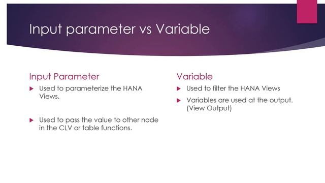 Difference between input parameter and variable in SAP HANA | input parameter vs variable sap hana смотреть онлайн