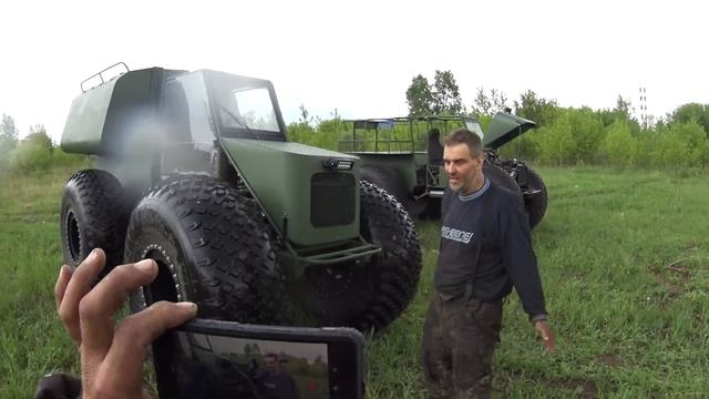 Обзор вездеходов Соломономобиль, шина Трэкол 1600х700, кунг и борт. ч3. смотреть онлайн