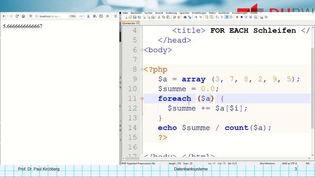 foreach-Schleifen in PHP смотреть онлайн