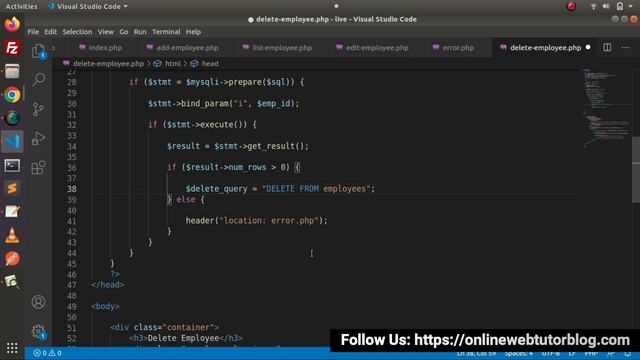 PHP & MySQLi Object Oriented CRUD Application in Hindi | Delete Employee Function смотреть онлайн